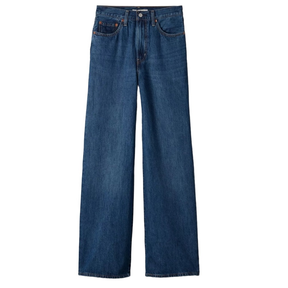 Levi’s Ribcage Wide Leg dark denim high waist jeans 27x32 excellent condition